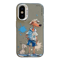 Animal Pattern Oil Painting Series PC + TPU Phone Case, For iPhone X / XS