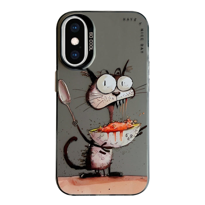 Animal Pattern Oil Painting Series PC + TPU Phone Case, For iPhone XS Max