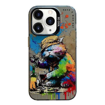 Animal Pattern Oil Painting Series PC + TPU Phone Case, For iPhone 11 Pro