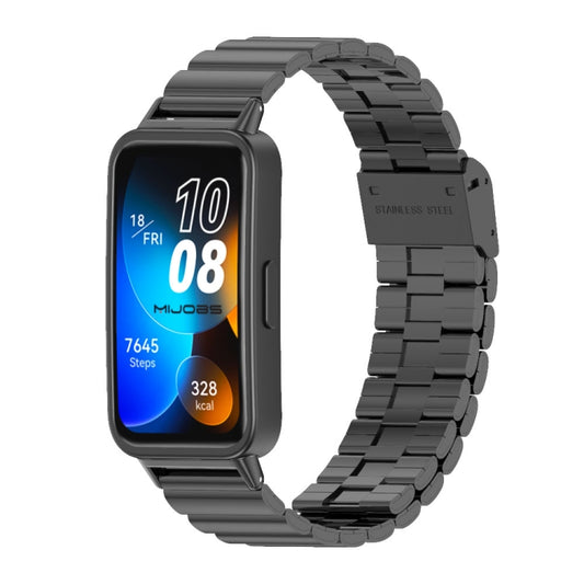 Mijobs Bamboo Buckle Stainless Steel Watch Band, For Huawei Band 8 / 9 / 10
