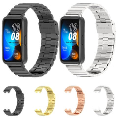 Mijobs Bamboo Buckle Stainless Steel Watch Band, For Huawei Band 8 / 9 / 10