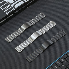 22mm Three Strains HW Buckle Titanium Steel Watch Band, For Huawei Watch 4 Pro/GT3/GT2 Porsche Ver