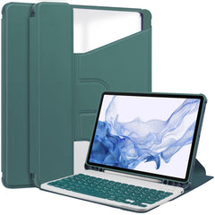 360 Rotation Transparent Smart Leather Case with Keyboard, For Samsung Galaxy Tab S9 FE / S10 FE, For Samsung Galaxy Tab S9 FE+ / S10+, For Samsung Galaxy Tab A9+, For Samsung Galaxy Tab S9