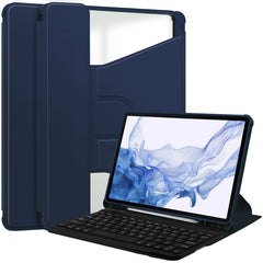 360 Rotation Transparent Smart Leather Case with Keyboard, For Samsung Galaxy Tab S9 FE / S10 FE, For Samsung Galaxy Tab S9 FE+ / S10+, For Samsung Galaxy Tab A9+, For Samsung Galaxy Tab S9