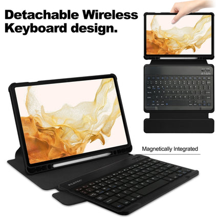 360 Rotation Transparent Smart Leather Case with Keyboard