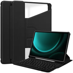360 Rotation Transparent Smart Leather Case with Keyboard, For Samsung Galaxy Tab S9 FE / S10 FE, For Samsung Galaxy Tab S9 FE+ / S10+, For Samsung Galaxy Tab A9+, For Samsung Galaxy Tab S9