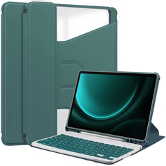 360 Rotation Transparent Smart Leather Case with Keyboard, For Samsung Galaxy Tab S9 FE / S10 FE, For Samsung Galaxy Tab S9 FE+ / S10+, For Samsung Galaxy Tab A9+, For Samsung Galaxy Tab S9