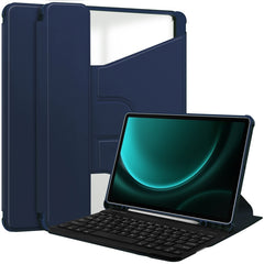 360 Rotation Transparent Smart Leather Case with Keyboard, For Samsung Galaxy Tab S9 FE / S10 FE, For Samsung Galaxy Tab S9 FE+ / S10+, For Samsung Galaxy Tab A9+, For Samsung Galaxy Tab S9