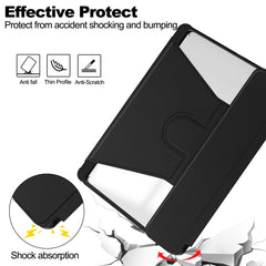 360 Rotation Transparent Smart Leather Case with Keyboard, For Samsung Galaxy Tab S9 FE / S10 FE, For Samsung Galaxy Tab S9 FE+ / S10+, For Samsung Galaxy Tab A9+, For Samsung Galaxy Tab S9