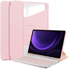 360 Rotation Transparent Smart Leather Case with Keyboard, For Samsung Galaxy Tab S9 FE / S10 FE, For Samsung Galaxy Tab S9 FE+ / S10+, For Samsung Galaxy Tab A9+, For Samsung Galaxy Tab S9