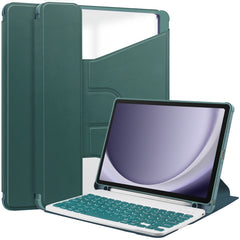 360 Rotation Transparent Smart Leather Case with Keyboard, For Samsung Galaxy Tab S9 FE / S10 FE, For Samsung Galaxy Tab S9 FE+ / S10+, For Samsung Galaxy Tab A9+, For Samsung Galaxy Tab S9