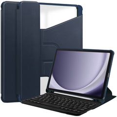 360 Rotation Transparent Smart Leather Case with Keyboard, For Samsung Galaxy Tab S9 FE / S10 FE, For Samsung Galaxy Tab S9 FE+ / S10+, For Samsung Galaxy Tab A9+, For Samsung Galaxy Tab S9