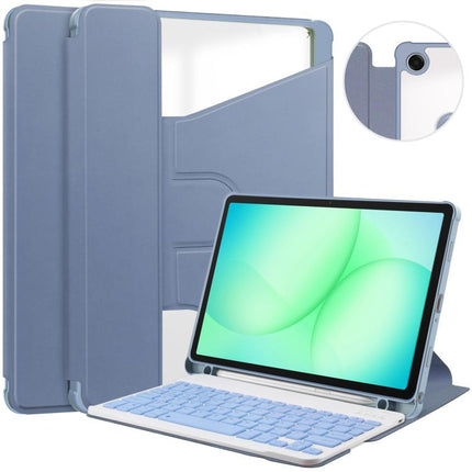 360 Rotation Transparent Smart Leather Case with Keyboard, For Samsung Galaxy Tab A11+, For Samsung Galaxy Tab S9 FE / S10 FE, For Samsung Galaxy Tab S9 FE+ / S10+, For Samsung Galaxy Tab A9+