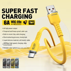 WK WDC-09a 6A USB to USB-C/Type-C Silicone Data Cable, Length: 1.2m, WDC-09a