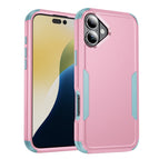 For iPhone 16 / Pink+Grey Green