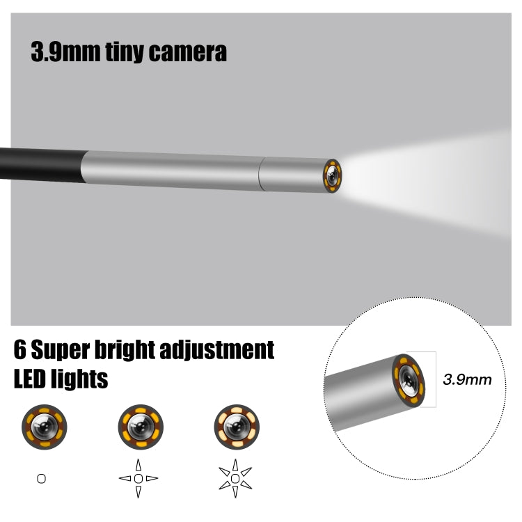 P40 3.9mm Red HD Waterproof Portable Integrated Hand-held Vertical Screen Industry Endoscope, 2m, 5m, 10m