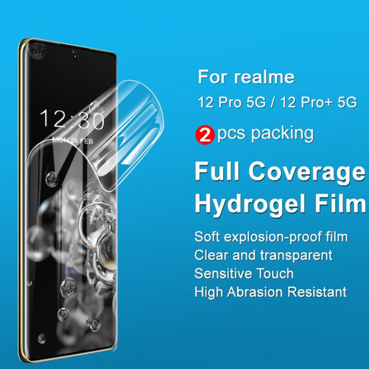 2pcs imak Curved Full Screen Hydrogel Film Protector, For Realme 12 Pro 5G/12 Pro+ 5G, For Realme GT5 Pro 5G, For Realme 11 Pro 5G / 11 Pro+ 5G