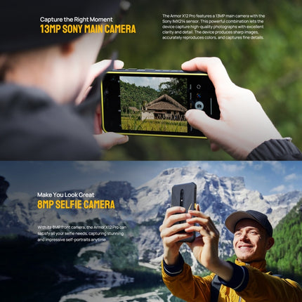 Ulefone Armor X12 Pro, IP68/IP69K Rugged Phone, 5.45 inch Android 15 MediaTek Helio G36 Octa Core, Network: 4G, NFC, 4GB+64GB