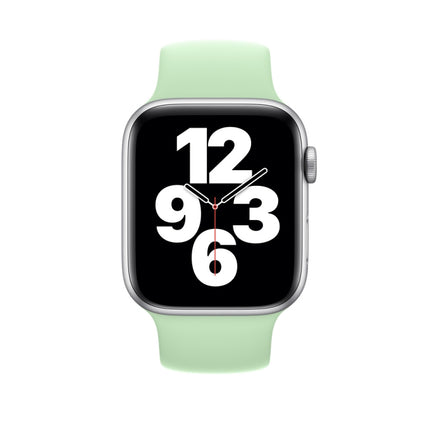 For Apple Watch Series 8&7 41mm / SE 2&6&SE&5&4 40mm / 3&2&1 38mm Solid Color Elastic Silicone Watch Band, Size:M 143mm (Aqua Blue), Size:M 143mm