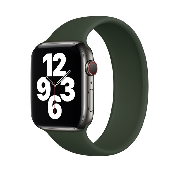 For Apple Watch Series 8&7 41mm / SE 2&6&SE&5&4 40mm / 3&2&1 38mm Solid Color Elastic Silicone Watch Band, Size:L 156mm, Size:L 156mm