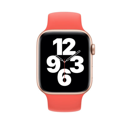 For Apple Watch Series 8&7 41mm / SE 2&6&SE&5&4 40mm / 3&2&1 38mm Solid Color Elastic Silicone Watch Band, Size:L 156mm