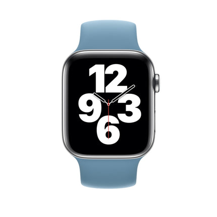 For Apple Watch Series 8&7 41mm / SE 2&6&SE&5&4 40mm / 3&2&1 38mm Solid Color Elastic Silicone Watch Band, Size:L 156mm, Size:L 156mm