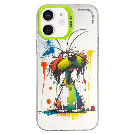 Double Layer Color Silver Series Animal Oil Painting Phone Case, For iPhone 12
