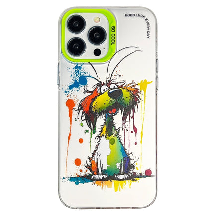 Double Layer Color Silver Series Animal Oil Painting Phone Case, For iPhone 12 Pro Max