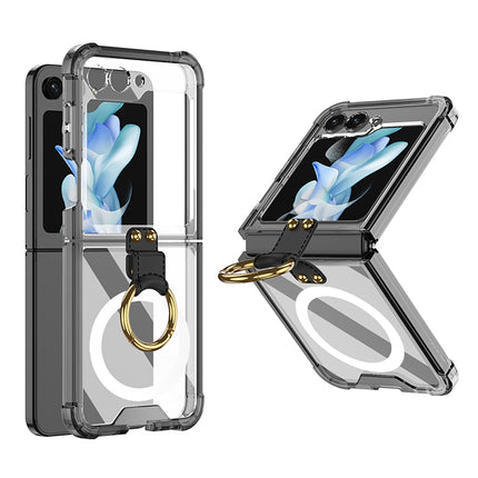 GKK MagSafe Airbag Hinge Shockproof Phone Case with Ring Holder, For Samsung Galaxy Z Flip6 / Flip7 FE, For Samsung Galaxy Z Flip5