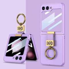 GKK Ultra-thin Z Ring Holder Leather Phone Case, For Samsung Galaxy Z Flip5