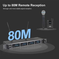 XTUGA A140-B Wireless Microphone System 4 BodyPack Headset Lavalier Microphone