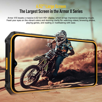 Ulefone Armor X13, IP68/IP69K Rugged Phone, 6.52 inch Android 15 MediaTek Helio G36 Octa Core, Network: 4G, NFC, OTG, 6GB+64GB