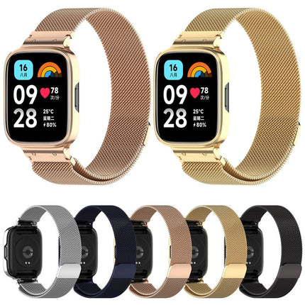 2 in 1 Milan Metal Watch Band with Watch Frame, For Redmi Watch 3 Lite / Watch 3 Active