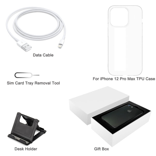 TPU Case + Desk Holder + Data Cable + Sim Card Tray Removal Tool + Gift Box, For iPhone 13 Pro Max, For iPhone 12, For iPhone 12 Pro Max, For iPhone 7 / 8 / SE 2020, For iPhone 11, For iPhone X, For iPhone 7 Plus, For iPhone SE, For iPhone 6