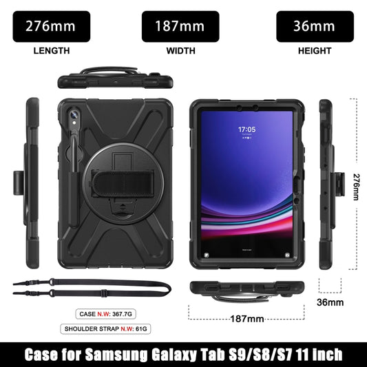 Rotary Handle Grab TPU + PC Tablet Case, For Galaxy Tab S10 FE / S9 FE / S9 / S8 / S7, For Samsung Galaxy Tab S9+ / S8+