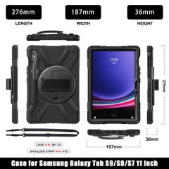 Rotary Handle Grab TPU + PC Tablet Case, For Galaxy Tab S10 FE / S9 FE / S9 / S8 / S7, For Samsung Galaxy Tab S9+ / S8+