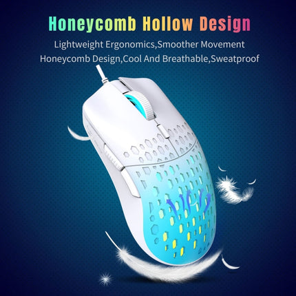 HXSJ S500 3600DPI Colorful Luminous Wired Mouse, Cable Length: 1.5m