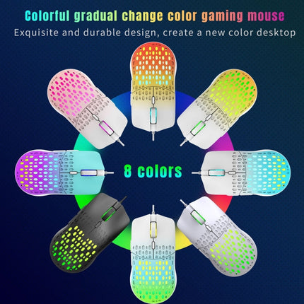 HXSJ S500 3600DPI Colorful Luminous Wired Mouse, Cable Length: 1.5m