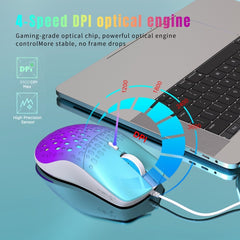 HXSJ S500 3600DPI Colorful Luminous Wired Mouse, Cable Length: 1.5m