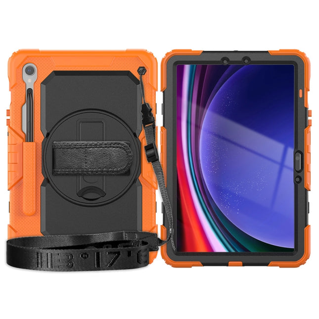 Lucky Wheel Grip Silicone Hybrid PC Tablet Case with Shoulder Strap, For Samsung Galaxy Tab S8 / S7
