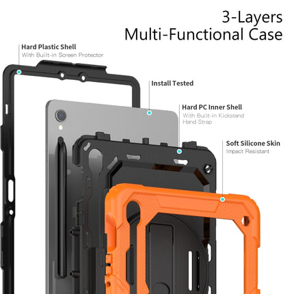 Lucky Wheel Grip Silicone Hybrid PC Tablet Case with Shoulder Strap, For Samsung Galaxy Tab S8 / S7