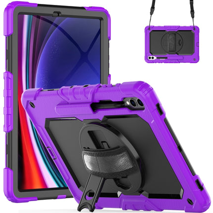 Lucky Wheel Grip Silicone Hybrid PC Tablet Case with Shoulder Strap, For Samsung Galaxy Tab S9 Ultra / S10 Ultra, For Samsung Galaxy Tab S10+ / S9+ / S9 FE+
