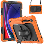 For Samsung Galaxy Tab S9 / S9 FE / S10 FE / Orange+Black