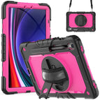 For Samsung Galaxy Tab S9 / S9 FE / S10 FE / Black+Rose Red