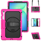For Samsung Galaxy Tab S10 FE+ / Black+Rose Red