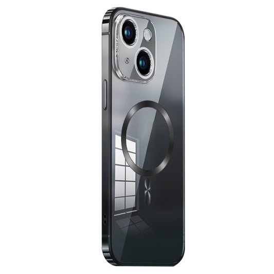 MagSafe Magnetic Stainless Steel Frame Transparent TPU Phone Case, For iPhone 14 Plus, For iPhone 14, For iPhone 14 Pro, For iPhone 14 Pro Max, For iPhone 13 Pro Max, For iPhone 13 Pro