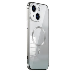 MagSafe Magnetic Stainless Steel Frame Transparent TPU Phone Case, For iPhone 14 Plus, For iPhone 14, For iPhone 14 Pro, For iPhone 14 Pro Max, For iPhone 13 Pro Max, For iPhone 13 Pro