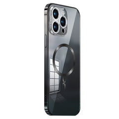 MagSafe Magnetic Stainless Steel Frame Transparent TPU Phone Case, For iPhone 14 Plus, For iPhone 14, For iPhone 14 Pro, For iPhone 14 Pro Max, For iPhone 13 Pro Max, For iPhone 13 Pro
