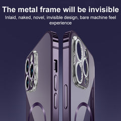 MagSafe Magnetic Stainless Steel Frame Transparent TPU Phone Case, For iPhone 14 Plus, For iPhone 14, For iPhone 14 Pro, For iPhone 14 Pro Max, For iPhone 13 Pro Max, For iPhone 13 Pro
