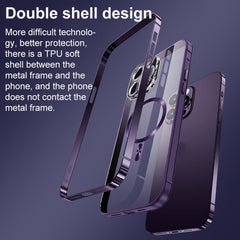 MagSafe Magnetic Stainless Steel Frame Transparent TPU Phone Case, For iPhone 14 Plus, For iPhone 14, For iPhone 14 Pro, For iPhone 14 Pro Max, For iPhone 13 Pro Max, For iPhone 13 Pro